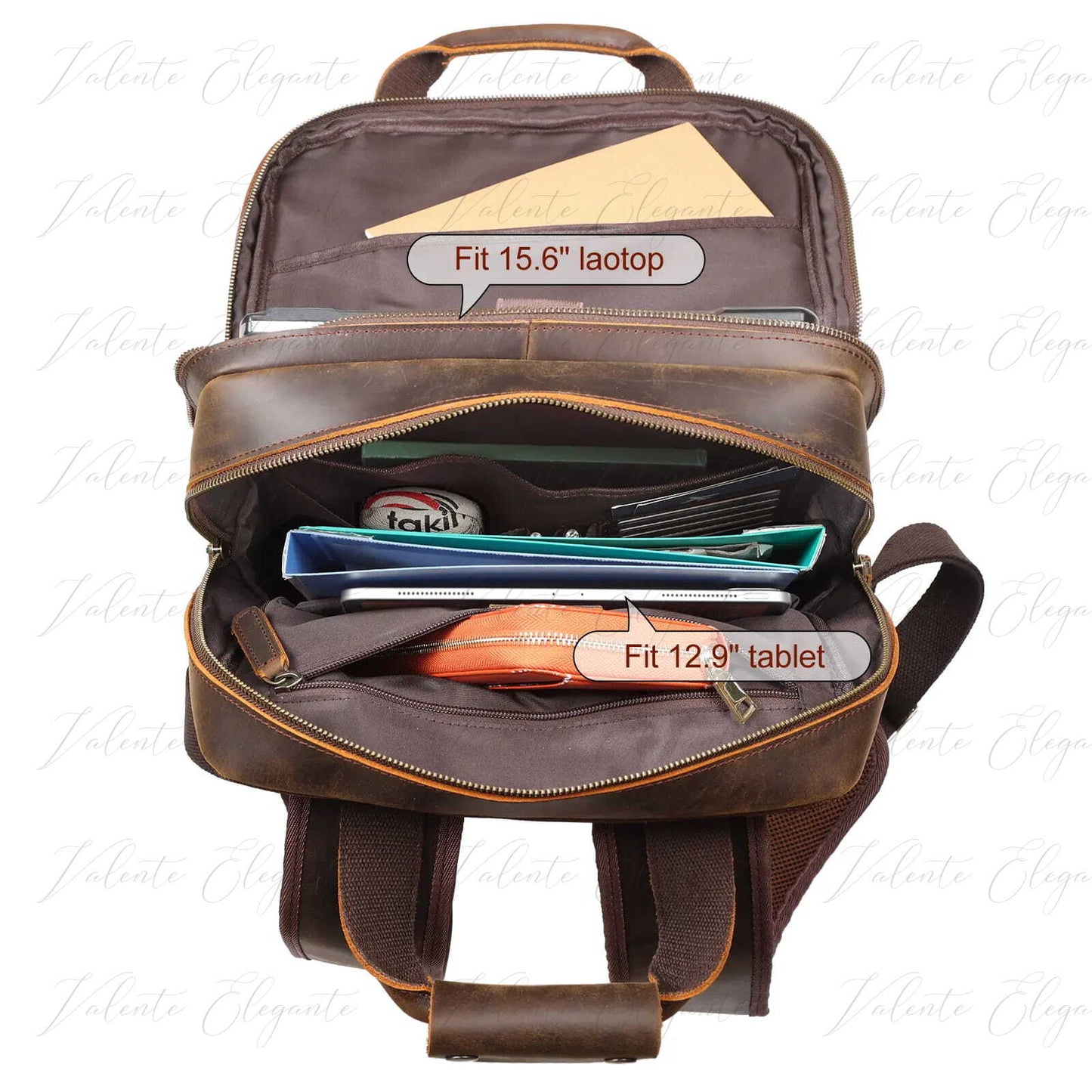 Ryggsekk av lær Valente Elegante