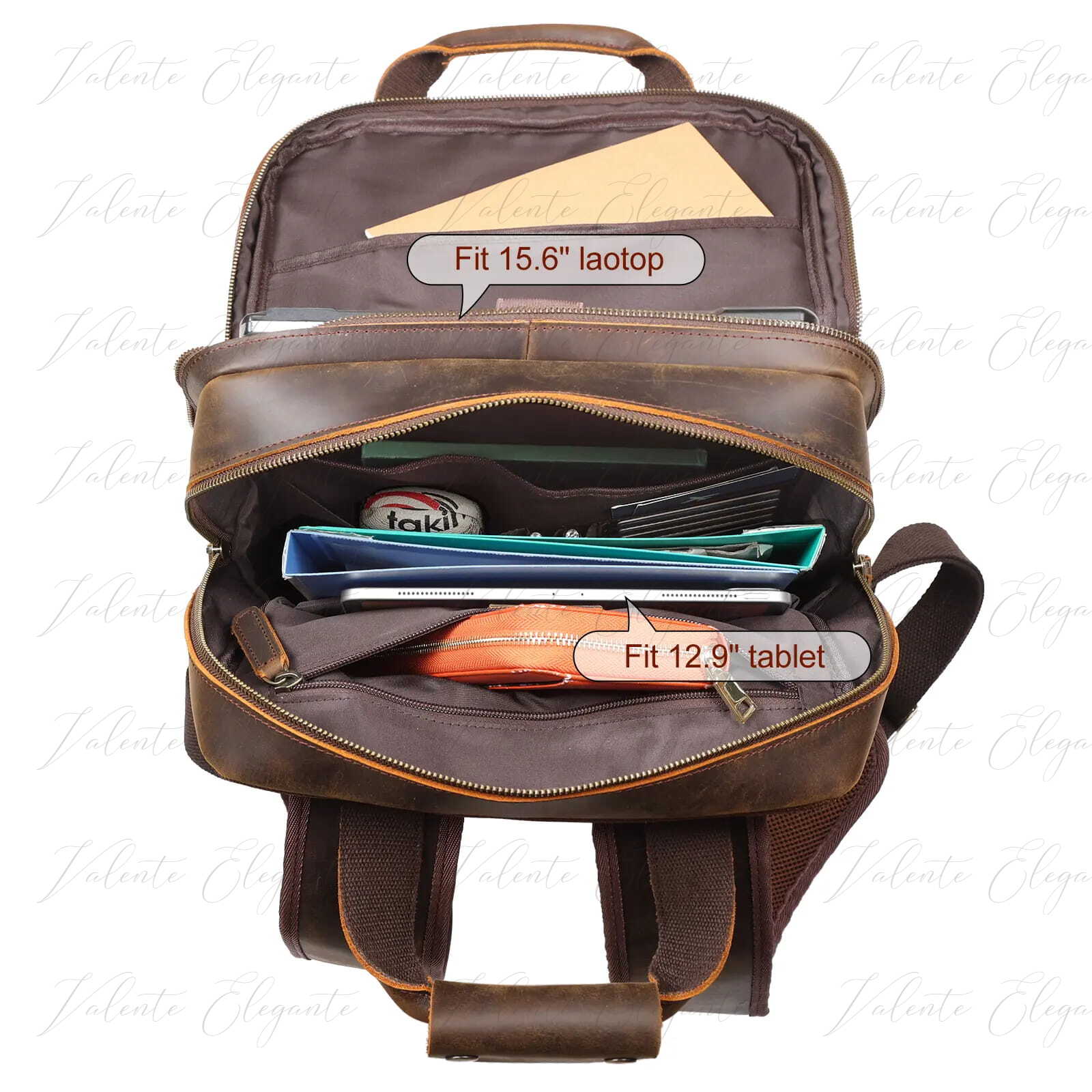 Ryggsekk av lær Valente Elegante