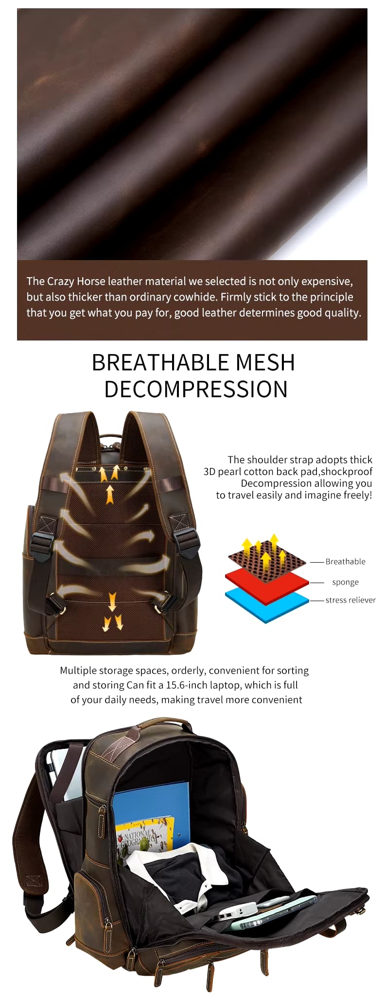 Ryggsekk av lær Valente Elegante