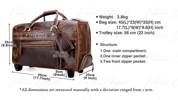 Reiseveske av lær Valente Elegante® - Valente Elegante Leather