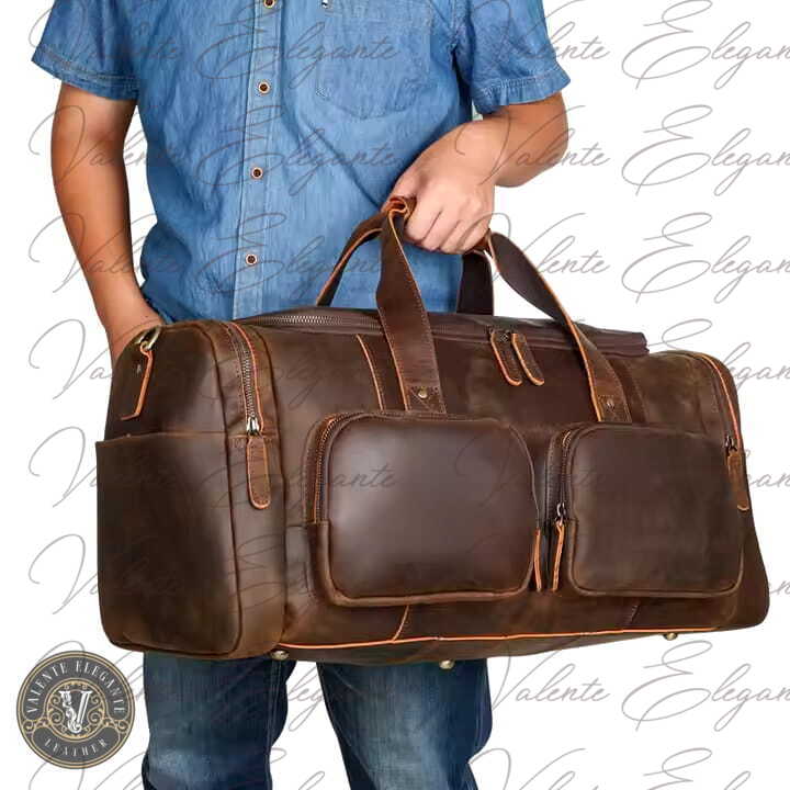 Weekendbag Valente Elegante av lær