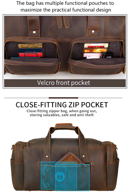 Weekendbag Valente Elegante av lær